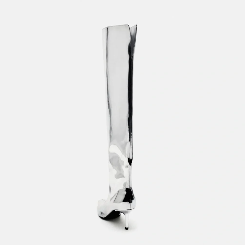 ZARA Metallic OTK Boots
